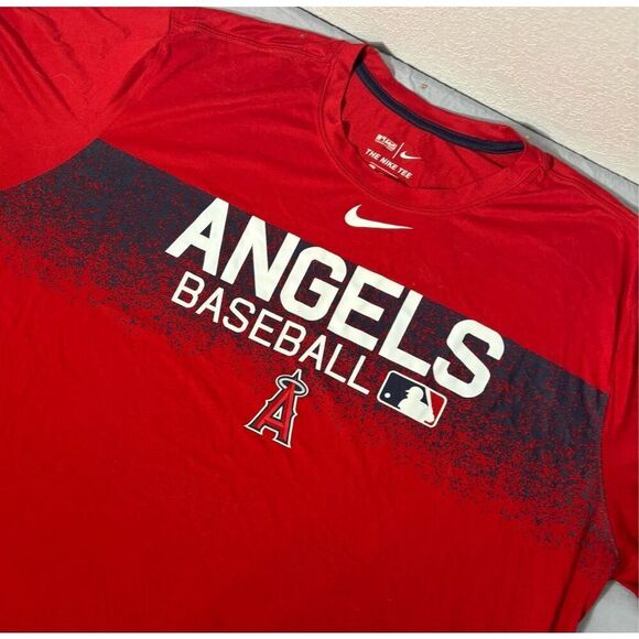 Nike Los Angeles Angels T-Shirt Men’s 3XL Red MLB Baseball Dri-Fit Tee - Picture 1 of 8